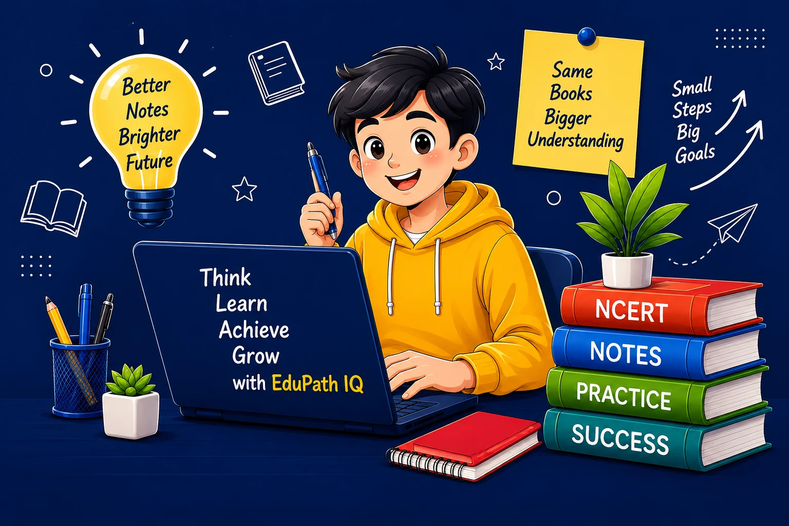EduPath IQ student learning with NCERT books